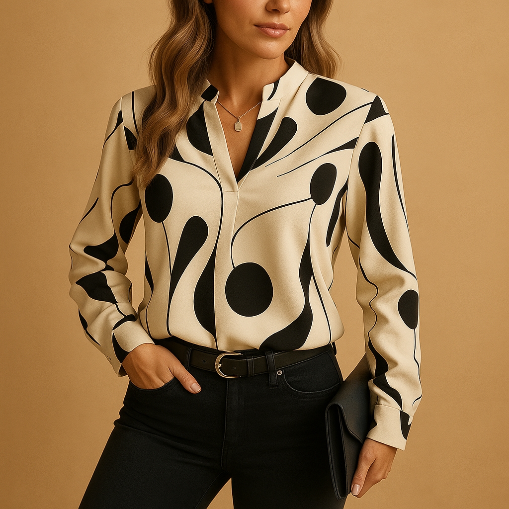 Women's Elegant Printed Blouse - VibreMode
