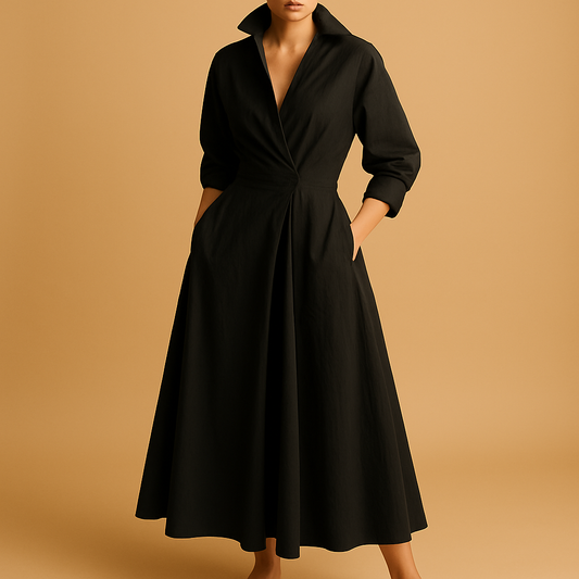 Women's Long Sleeve Maxi Dress Printed - VibreMode