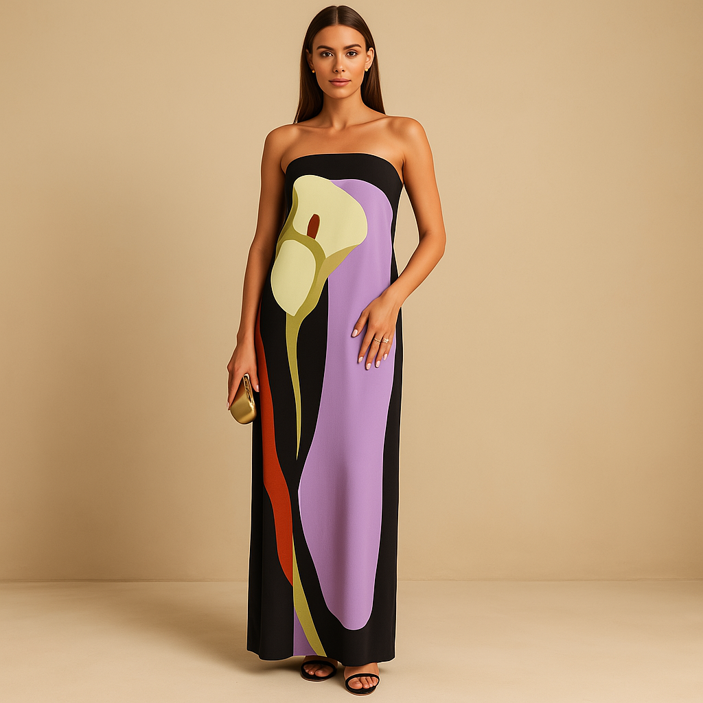 Printed summer dress for women with a flattering fit and airy cut, ideal for vacations, brunch, garden parties, and evening outings.