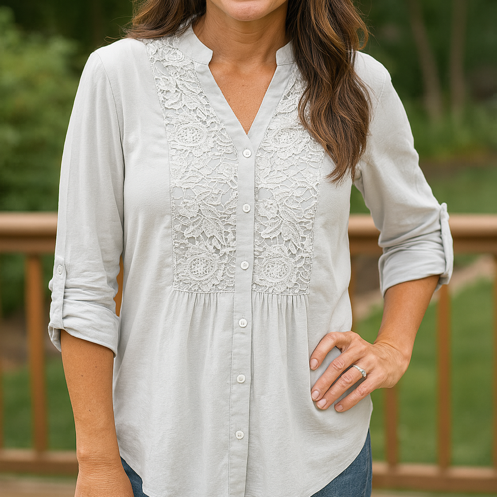 Feminine Ruffle Front Women Blouse - VibreMode
