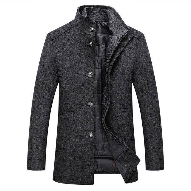 Single Breasted Thick Wool Coat - Saint Drako