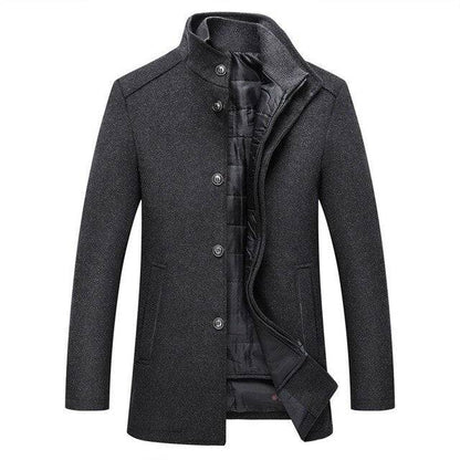 Single Breasted Thick Wool Coat - Saint Drako
