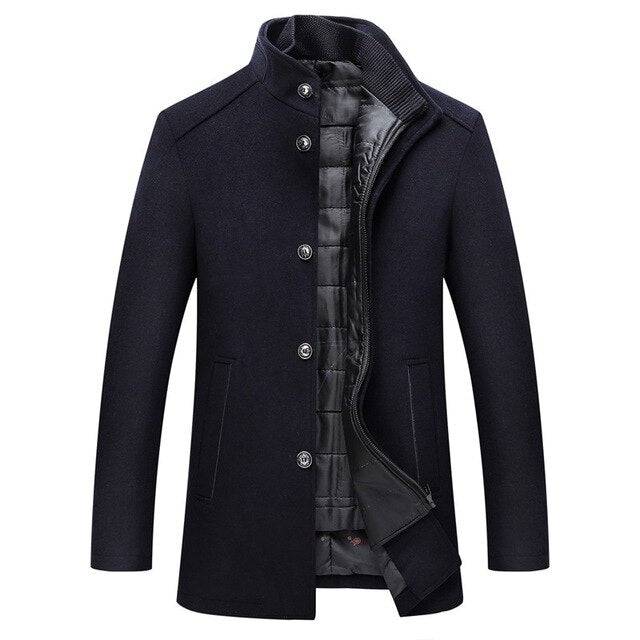 Single Breasted Thick Wool Coat - Saint Drako