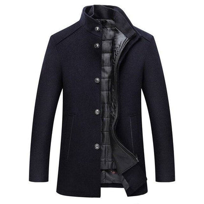Single Breasted Thick Wool Coat - Saint Drako
