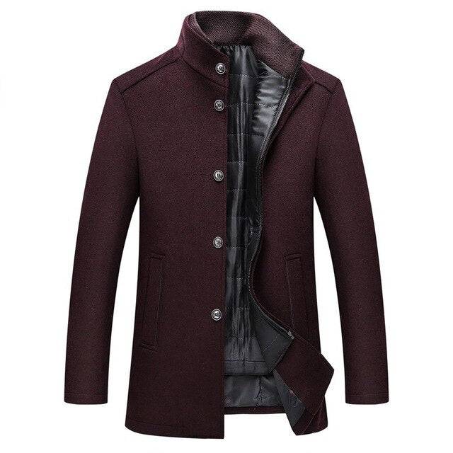 Single Breasted Thick Wool Coat - Saint Drako