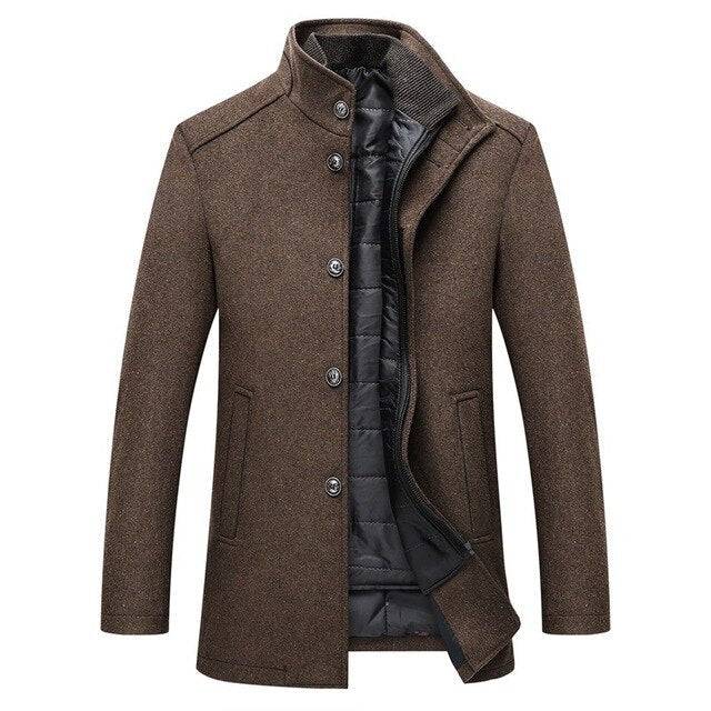 Womens Single Breasted Wool Coat Thick - VibreMode