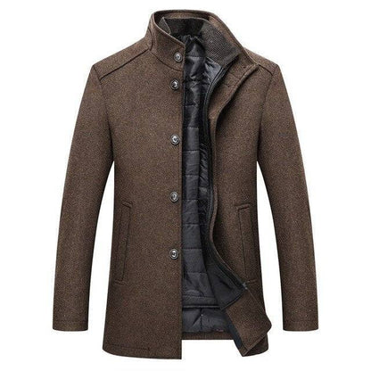 Womens Single Breasted Wool Coat Thick - VibreMode