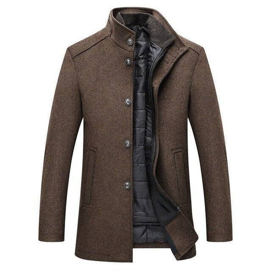 Womens Single Breasted Wool Coat Thick - VibreMode
