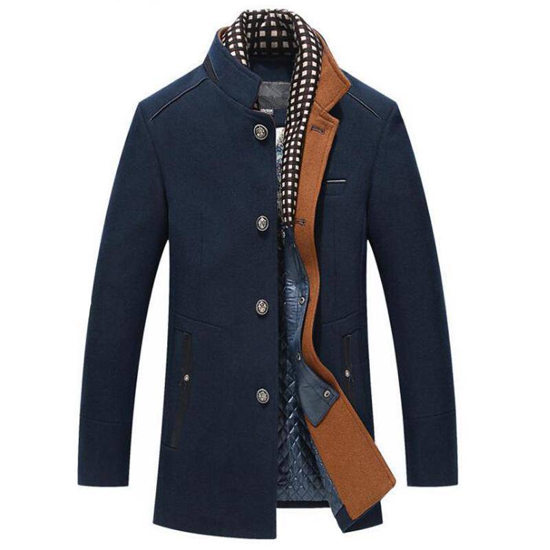 Womens Cashmere Coat With Detachable Wool Scarf - VibreMode