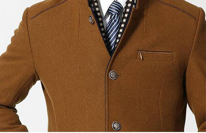 Wool Cashmere Detachable Scarf Coat - Saint Drako