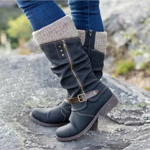 Women's Winter Boots Knit Cuff - VibreMode