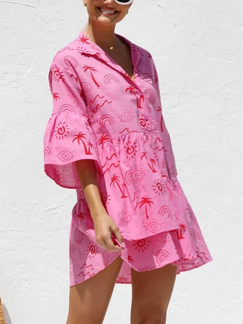 Boho Chic Flowy Mini Dress
