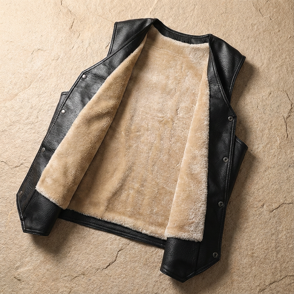 Nado Men's Fleece Lined Leather Vest