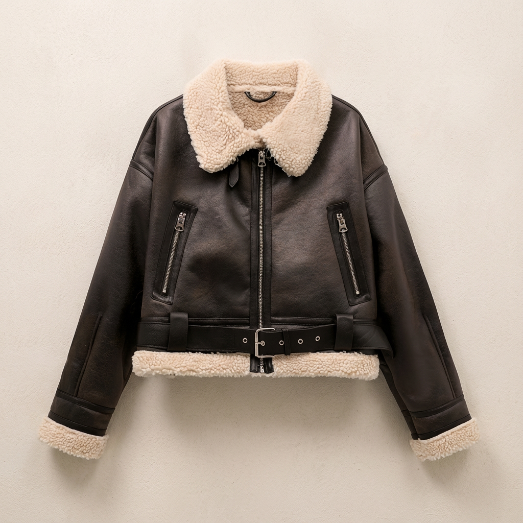 Aspen Shearling Wool Coat - VibreMode