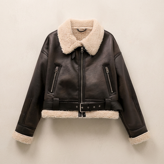 Aspen Shearling Wool Coat - VibreMode