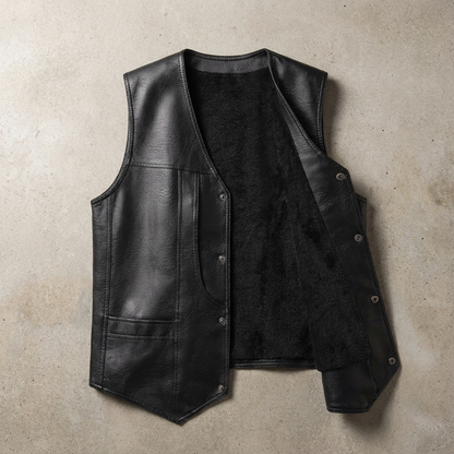 Nado Men's Fleece Lined Leather Vest
