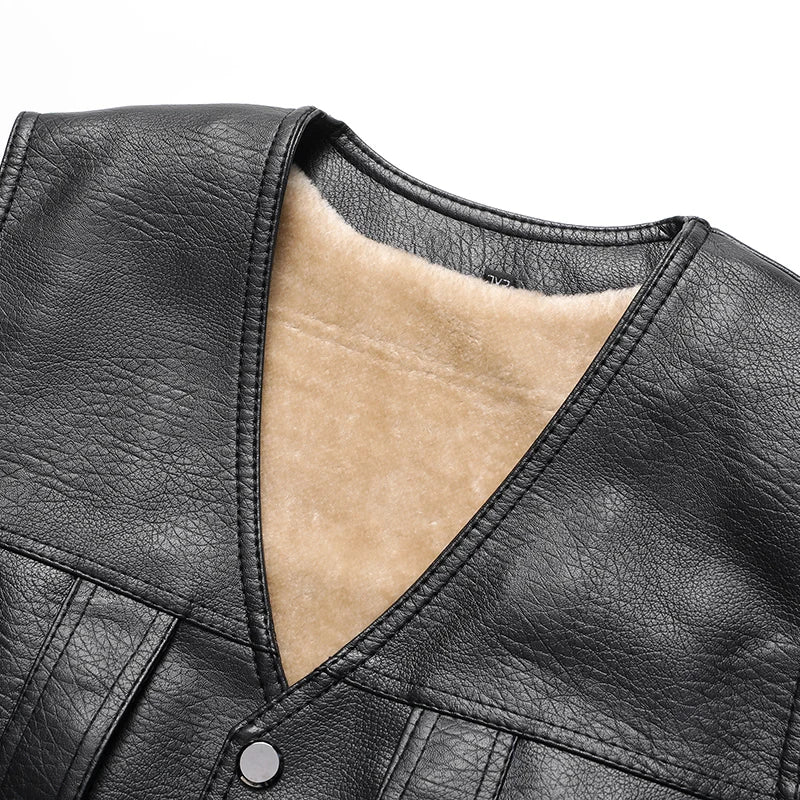 Nado Men's Fleece Lined Leather Vest