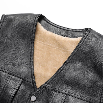 Nado Men's Fleece Lined Leather Vest