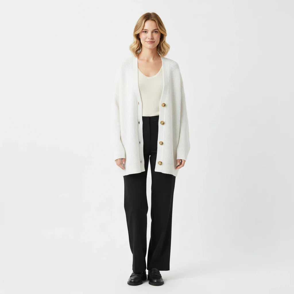 Women's Oversized Ribbed Cardigan Sweater