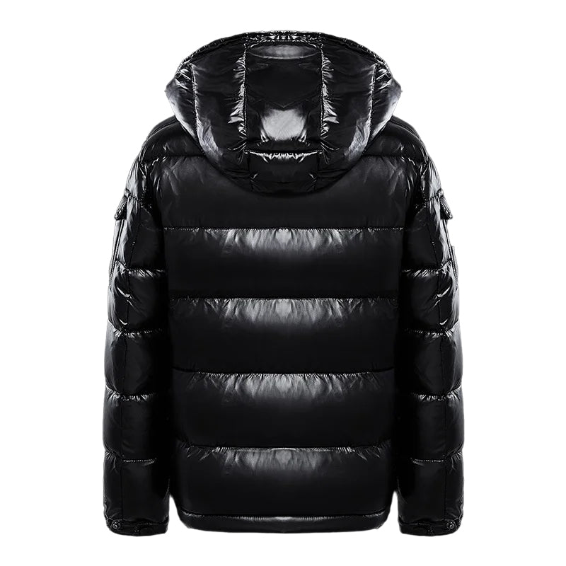 Men's Puffer Jacket Insulated Waterproof Black - VibreMode