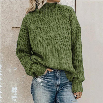 Women's Knit Sweater Subtle Texture Beige