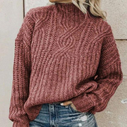 Women's Knit Sweater Subtle Texture Beige