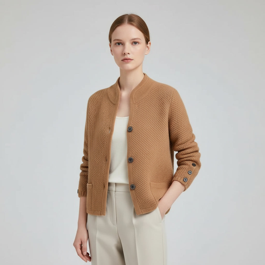 Women's Knit Button Jacket - VibreMode
