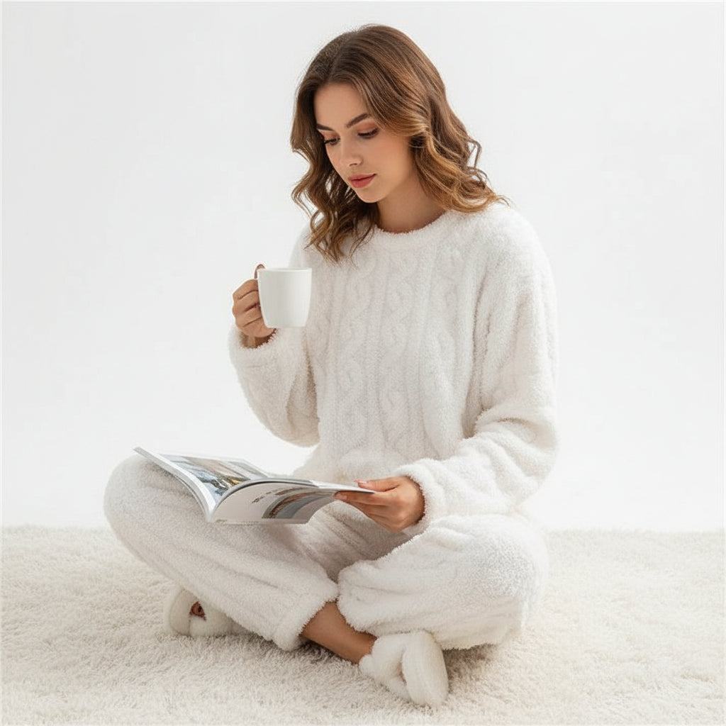 Cozy Women's Soft Pajama Set with Long Sleeves