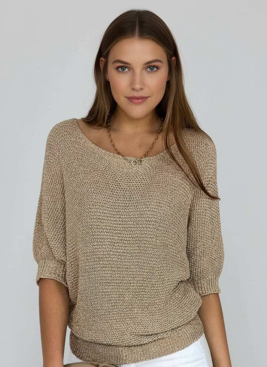 Women's Short Sleeve Knit Sweater - VibreMode