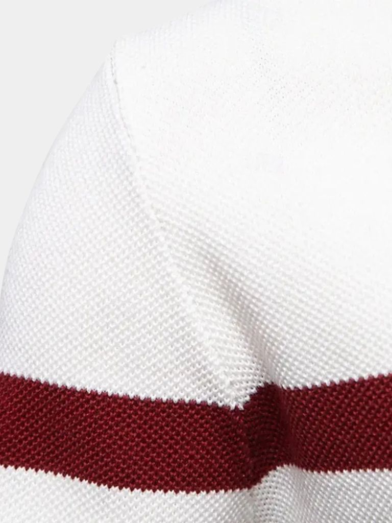 Multicolor Quarter Zip Pullover Sweater