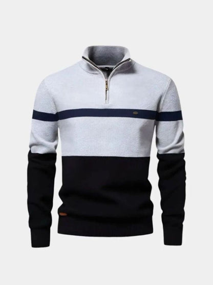 Multicolor Quarter Zip Pullover Sweater