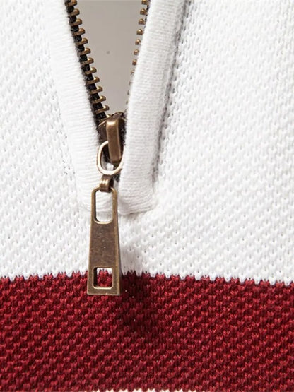 Multicolor Quarter Zip Pullover Sweater