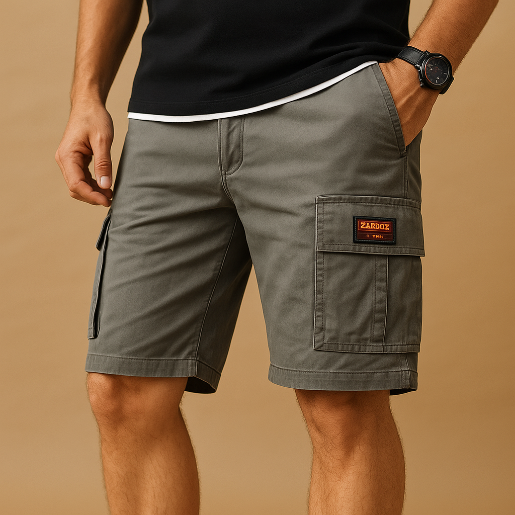 Men’s quick dry cargo shorts with multiple pockets, ideal for hiking, camping, and everyday outdoor activities.