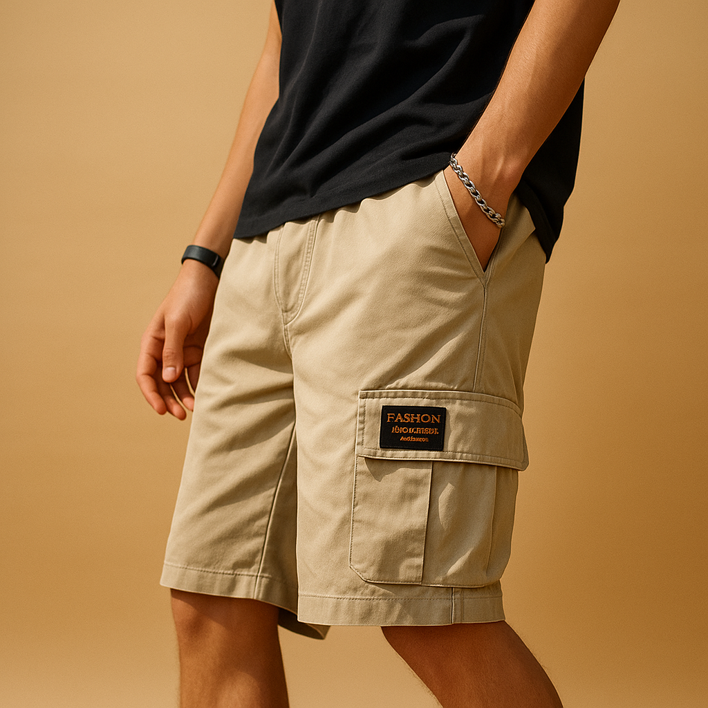 Men’s quick dry cargo shorts with multiple pockets, ideal for hiking, camping, and everyday outdoor activities.