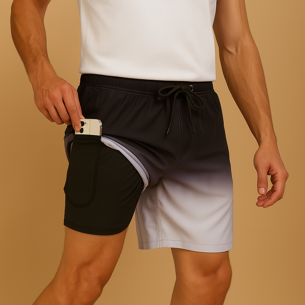 Quick dry swim shorts for men with a lightweight comfortable fit, ideal for beach days, swimming, and summer vacations.