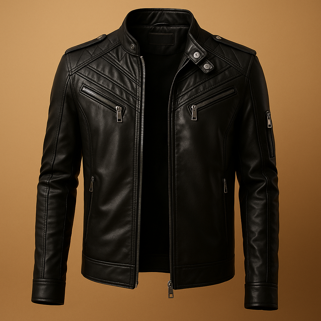 Warm Padded Mens Jacket with Stand Collar - VibreMode