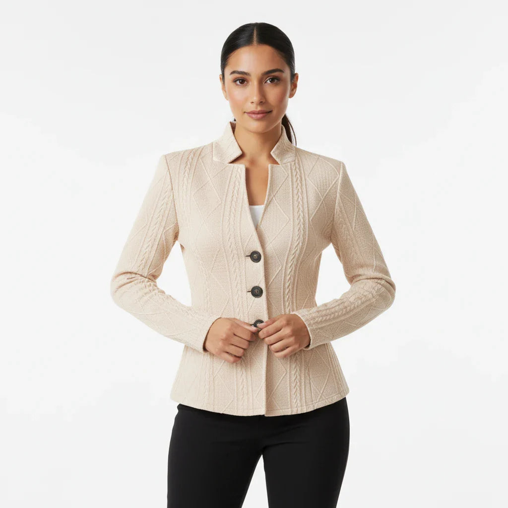 Women's Fitted Blazer Button Front - VibreMode
