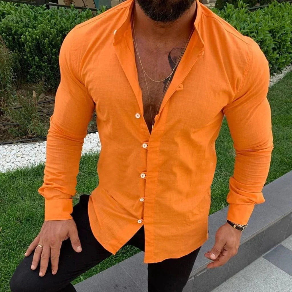 Men's Linen Dress Shirt - VibreMode