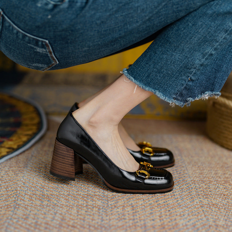 Image of Rachel | Women's Block Heel Slip-On Shoes