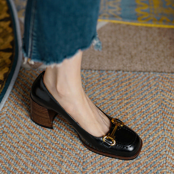 Image of Rachel | Women's Block Heel Slip-On Shoes