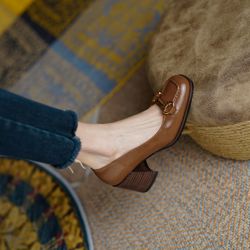 Women's Block Heel Slip-On Shoes - VibreMode