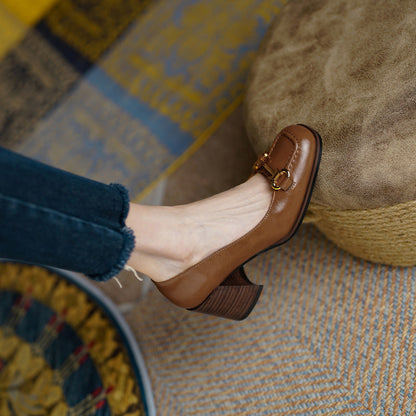 Women's Block Heel Slip-On Shoes - VibreMode