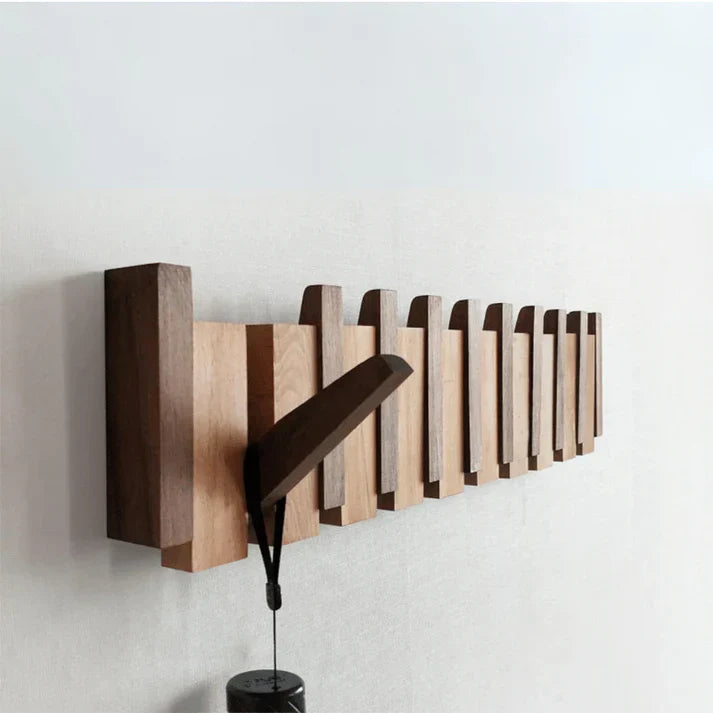 Wooden Wall Coat Rack Musical Design