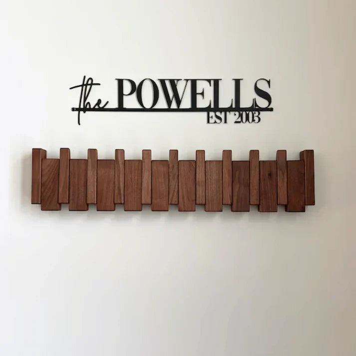 Wooden Wall Coat Rack Musical Design - VibreMode