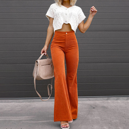 Image of Raegan | Women's High-Waisted Flare Trousers