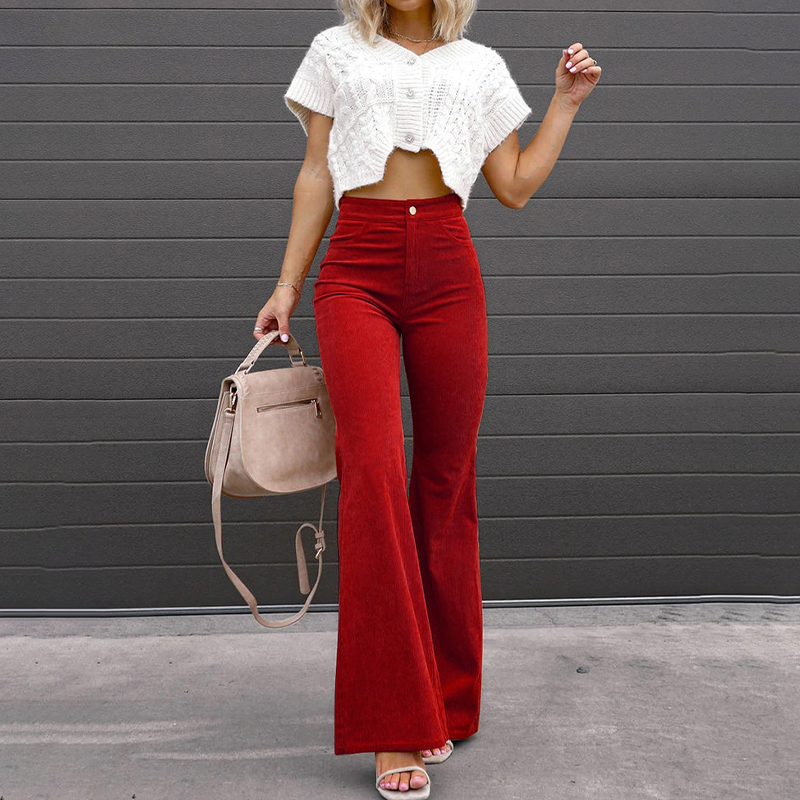 Image of Raegan | Women's High-Waisted Flare Trousers