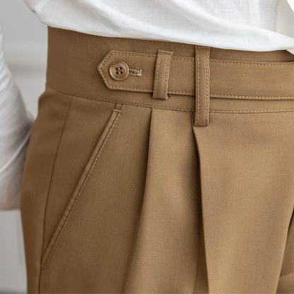 Image of Raphael | Men's Pleated Cropped Dress Pants