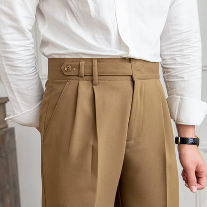 Image of Raphael | Men's Pleated Cropped Dress Pants