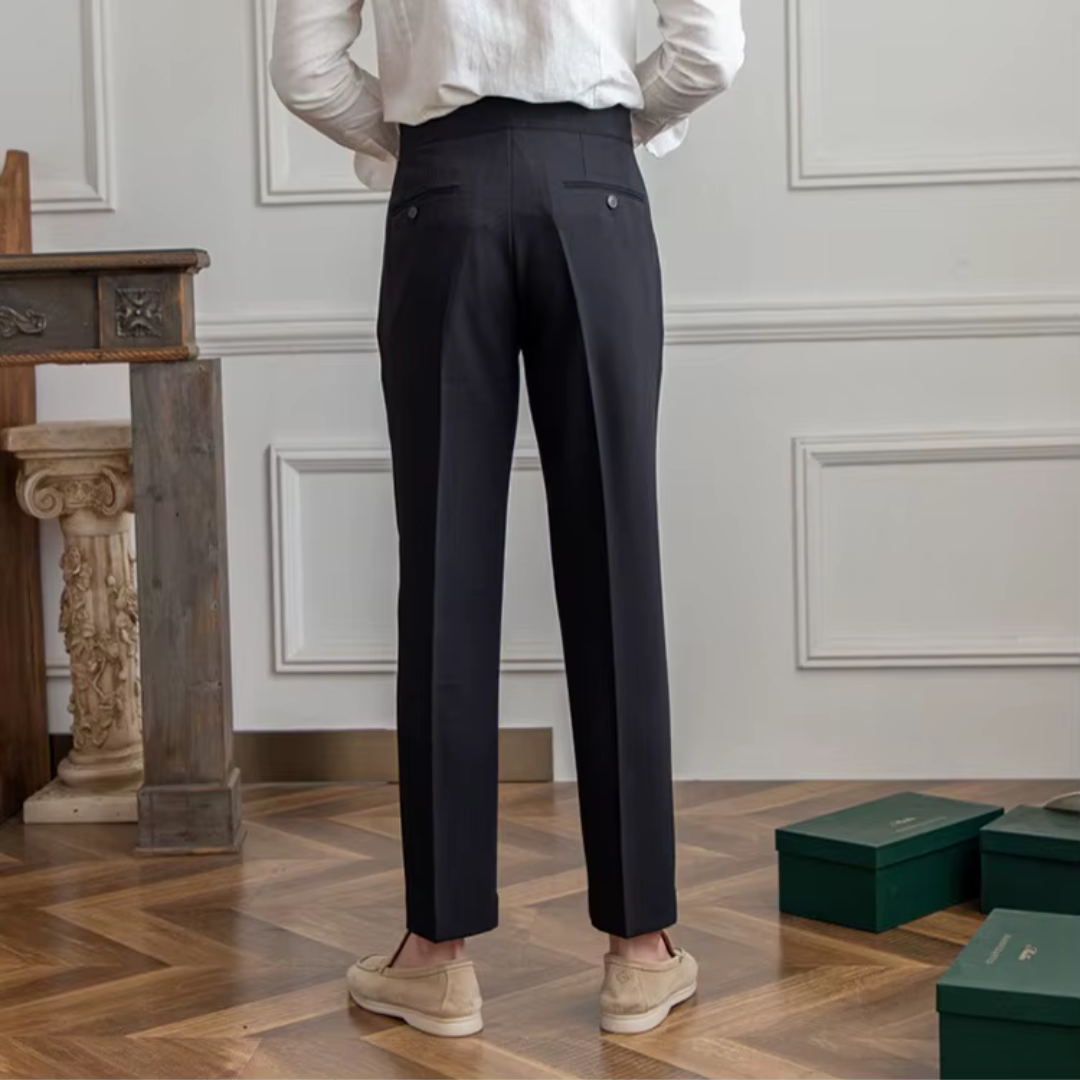 Image of Raphael | Men's Pleated Cropped Dress Pants