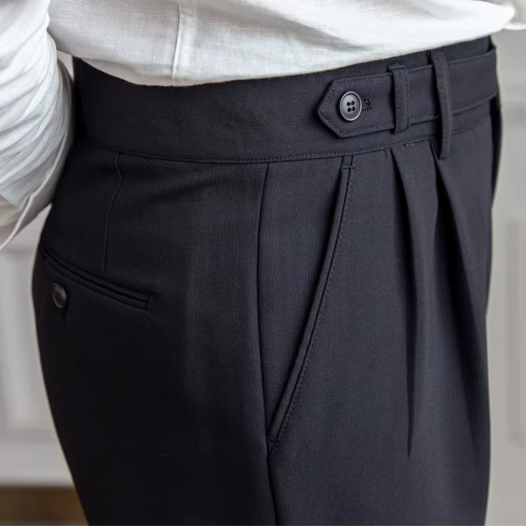 Image of Raphael | Men's Pleated Cropped Dress Pants